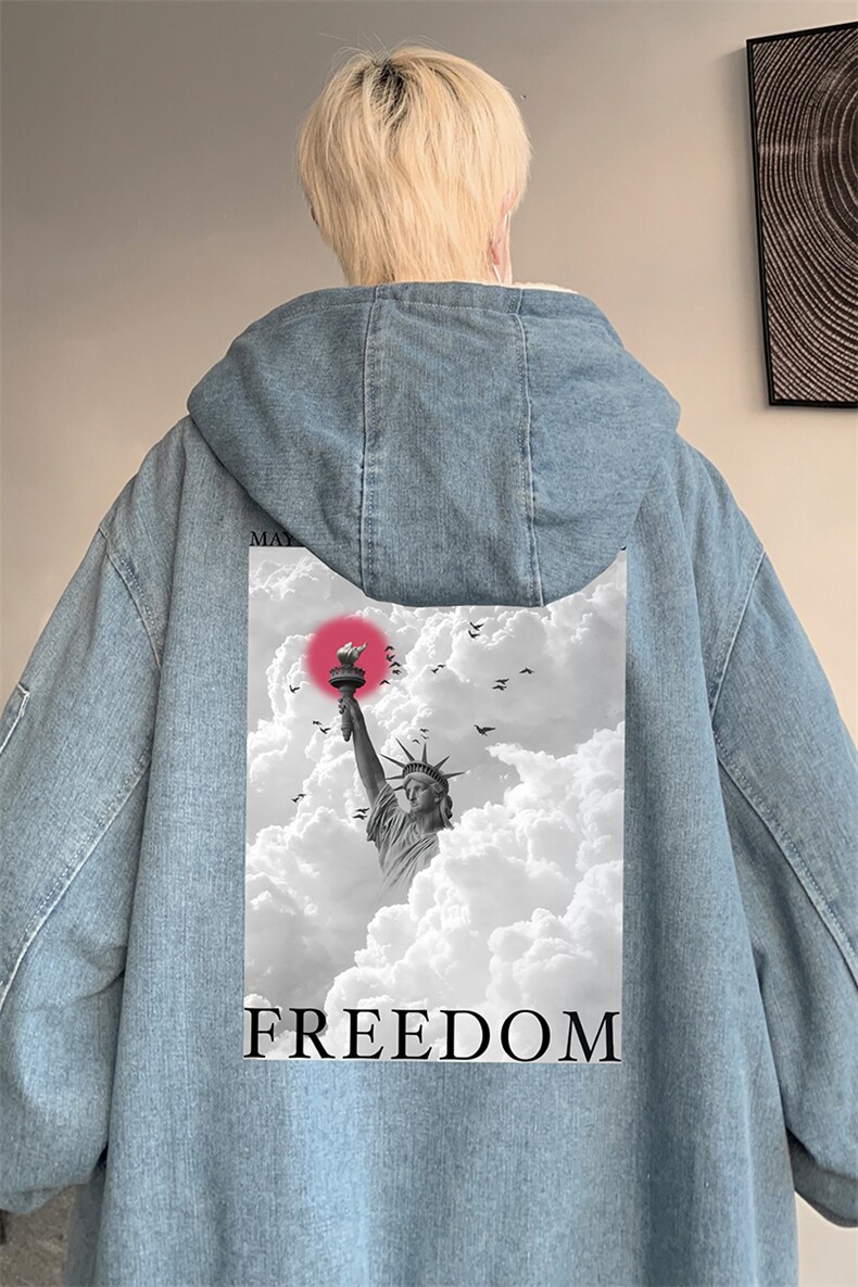 控价158牛仔棉衣男大码加绒羊羔绒牛仔棉服男棉袄NM53326-P140,男装棉衣,电商A040