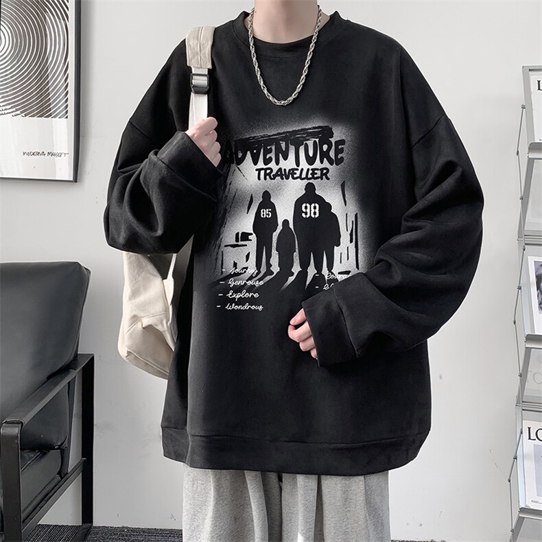 麂皮绒卫衣男大码重磅长袖t恤男JW81374-P35,男装T恤,电商A040