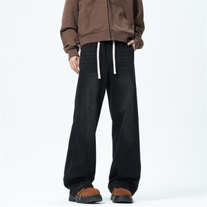 【主推现货S-4XL】水洗直筒牛仔裤男宽松长裤A080-8206-P65控88图片