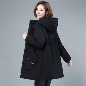 棉衣女中长款加厚羽绒棉服女韩版冬季外套女士棉袄夹棉外套,94岁妈妈穿搭图片