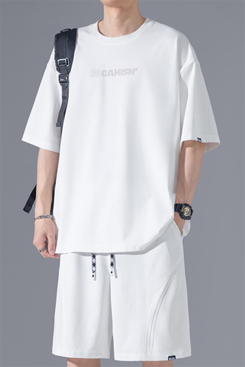 2025夏季新款无影墙大码冰丝短袖T恤套装M-5XHQ25442-P60,男装T恤,电商A022