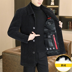 鹅绒内胆高品质毛呢大衣中长款加厚羽绒服外套上衣男D228P220，男装羽绒服，电商B226