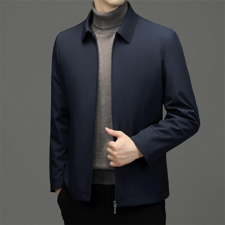 男士翻领羽绒服冬季新款中年商务休闲上衣加厚保暖可脱卸内胆外套,男装羽绒服,电商B212（原钱塘6029）