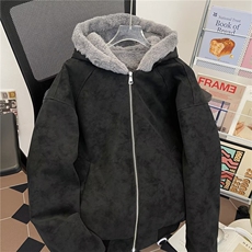 霜冻裂纹皮座山雕外套男女秋冬季美式ing高级感PU皮夹克棉服，男装夹克，星座506A