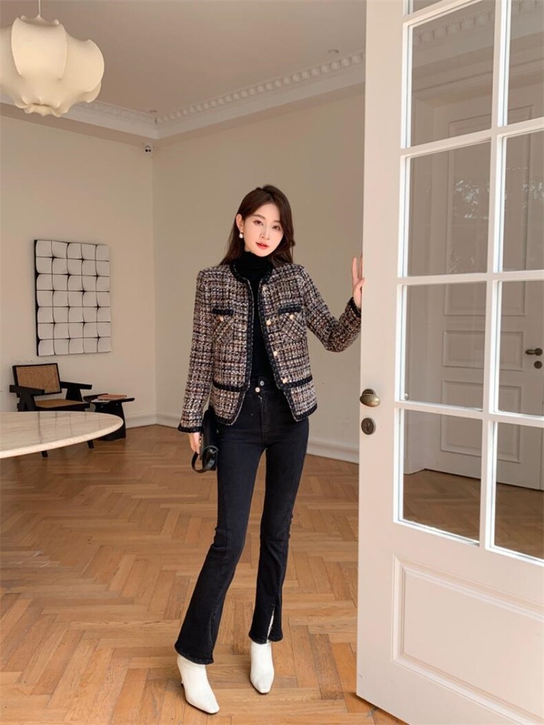 高端定制含羊毛面料时尚气质高雅淑女外套，其它，荷塘月色