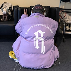 抖音品质美式潮流字母印花高街INS宽松棉服JK23544特批65控108，男装棉衣，星座605(原A050)