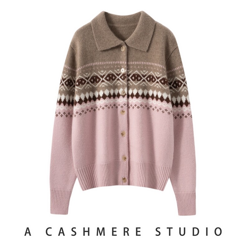 2025年秋季时尚百搭通勤简约休闲重工羊绒拼色毛衣，女装羊绒衫，绒歆坊