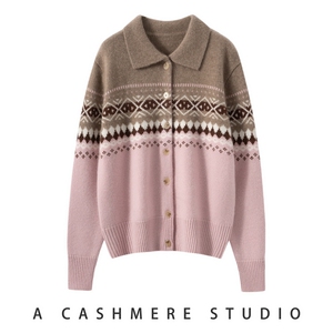 2025年秋季时尚百搭通勤简约休闲重工羊绒拼色毛衣，女装羊绒衫，绒歆坊