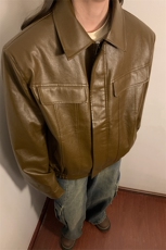 1中性工装皮衣夹克男情侣女潮机车皮夹克外套男JK77869P85控138，男装夹克，星座226-2