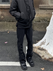 高街美式排扣牛仔裤拉链设计感直筒牛仔裤，男装牛仔裤，星座310A-4