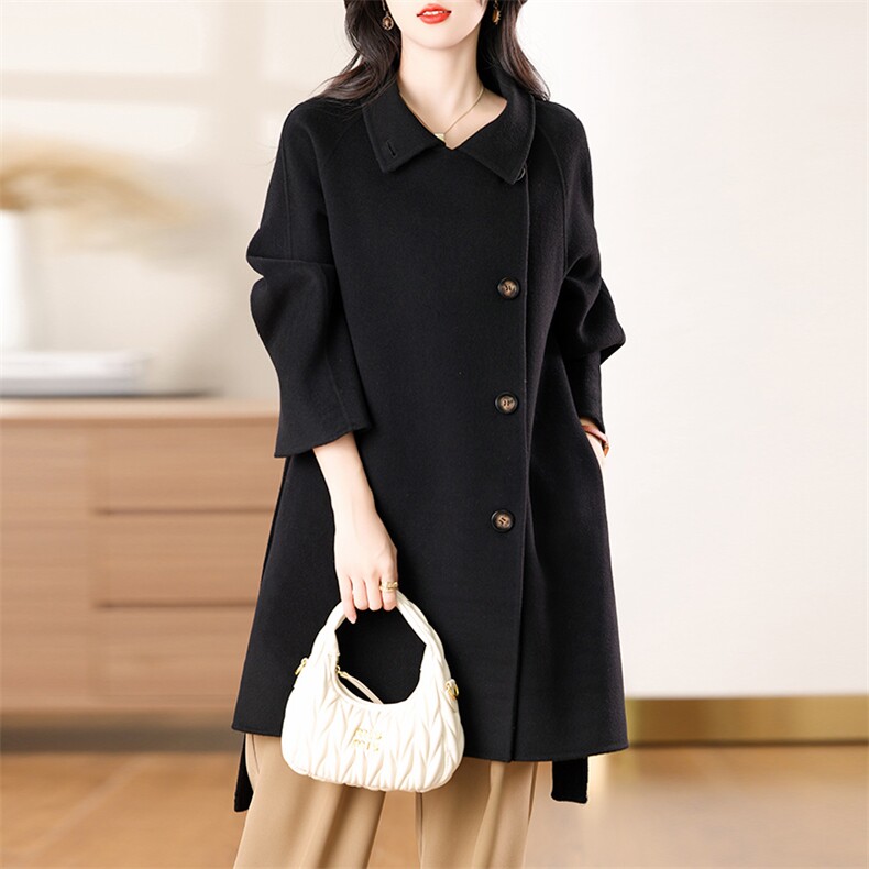 双面羊毛大衣女短款2024秋冬新款双面呢大衣，女装双面呢大衣，众策羊绒