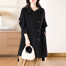 双面羊毛大衣女短款2024秋冬新款双面呢大衣，女装双面呢大衣，众策羊绒