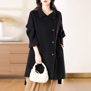 双面羊毛大衣女短款2024秋冬新款双面呢大衣，女装双面呢大衣，众策羊绒