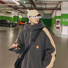 XZ213-MY16-P128控148港风大码秋冬季加厚保暖羊羔毛撞色棉衣ins，男装棉衣，星座213