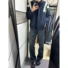 美式ins设计感小众百搭牛仔裤男高街复古宽松直筒长裤子LG602-p43，男装牛仔裤，星座1008