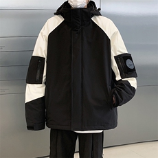 防水撞色棉服DD2249-125控价168冬季魔术贴防寒外套连帽保暖棉衣，男装棉衣，电商A102-1