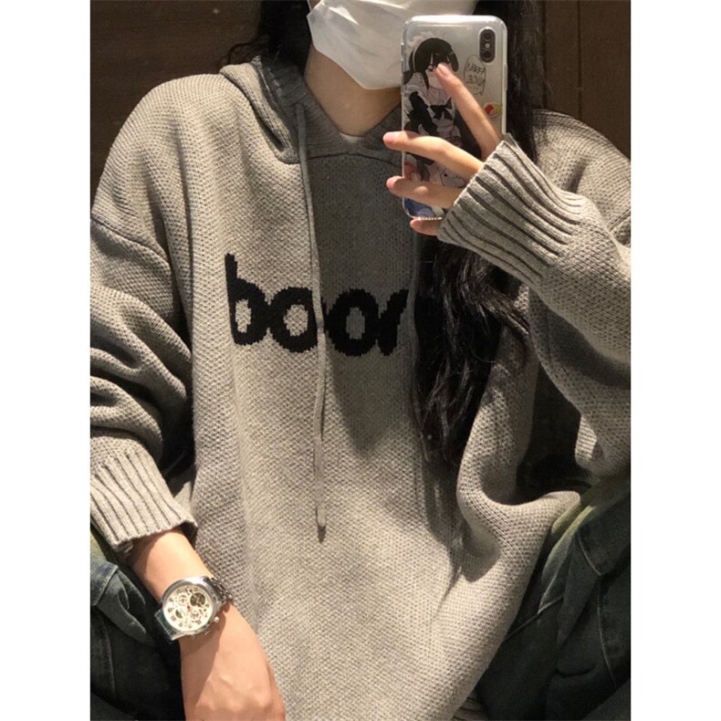 【有货】M245LL-特P55连帽毛衣男女慵懒风针织衫外套,男装针织衫/毛衣,星座1007（原301D）