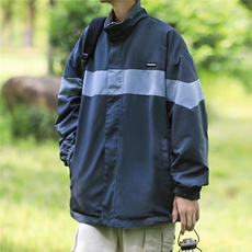 春秋季日系两面穿夹克衫男拼色翻领宽松潮牌韩版学生男外套，男装夹克，星座716-4