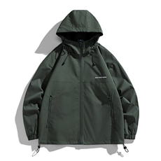 冲锋衣连帽夹克男宽松落肩纯色上衣外套DSA157B-JK727-P58，男装夹克，电商A157B