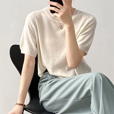 短袖t恤女2025新款夏季薄款宽松显瘦打底上衣小衫，女装T恤，淘淘羊羊绒