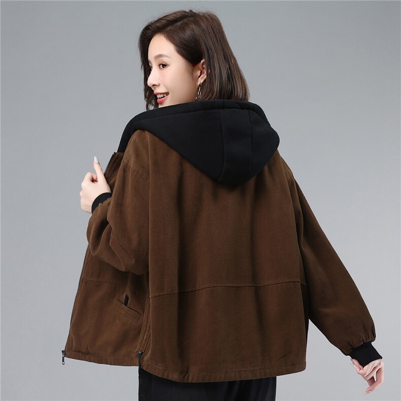 叶笙衣82539撞色加绒加厚外套,女装棉衣/棉服,叶笙衣
