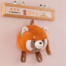 佳旺毛绒玩具1 可爱卡通毛绒小熊猫浣熊斜挎包单肩包网红创意新款潮流熊猫背包
