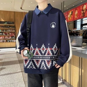 W25210-特P50港风学生青少年外套2026春秋时尚休闲卫衣男打底衫
