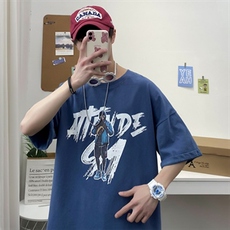 港风夏季t恤男潮流时尚印花t恤男A210-A8366-P32，男装T恤，星座210-3