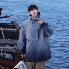 港风山系防水冲锋衣渐变色夹克男：聚酯纤维JK77088P85控128，男装夹克，星座227-7