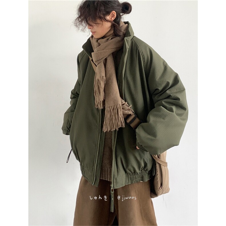 慵懒日系美式复古加绒加厚立领工装棉服男女冬季潮牌情侣保暖棉衣,男装棉衣,星座1013-1