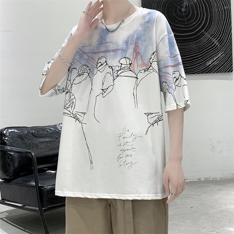 夏季短袖t恤男潮流港风t恤A210-A8310-P30，男装T恤，星座210-3