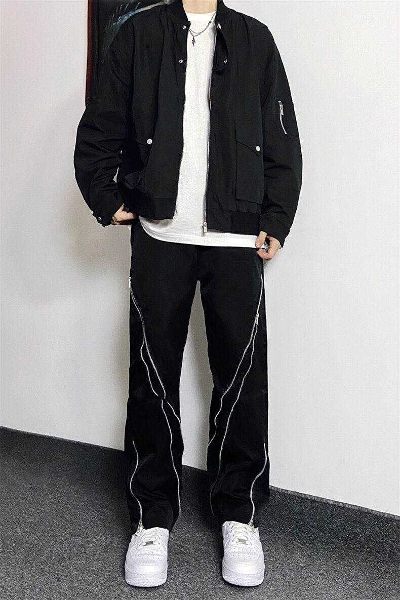 B221美式ins高街暗黑小众拉链情侣休闲冲锋裤LK23030-P65控88,男装休闲裤,电商B221