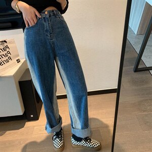 渐变破洞牛仔裤图片