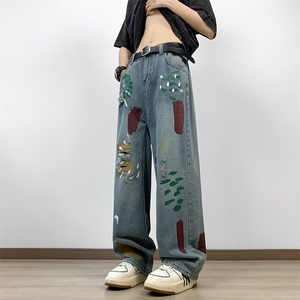 美式街头印花牛仔裤男潮 N6054 P55图片