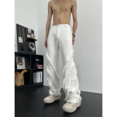 秋季美式ins高街hiphop流苏小众休闲牛仔长裤货号K2308P65控88，男装休闲裤，电商A063