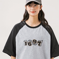 2025夏季新款男装日系潮牌拼接圆领宽松短袖休闲T恤半袖T908-F44，男装T恤，电商A101（原外27）