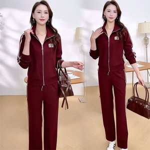 高档运动服套装女春秋妈妈2025新时尚洋气显瘦休闲卫衣两件套图片