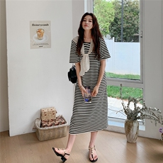 今日新品条纹T裙有数据拼接披肩跑量2C323-1129-P115-K158，女装连衣裙，2C323