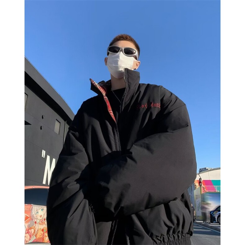 双面穿棉服男冬季棉袄外套韩版潮流面包服  M3343 P90图片