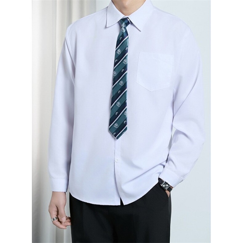 学院风基础白衬衫dk男制服长袖宽松白衬衣毕业套装CY01+LD14,男装衬衫,星座1116A（原606A-3）