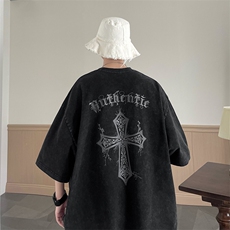 美式复古T恤男款夏季宽松半袖B225-T9215-P53-X68-双面印花-现货，男装T恤，电商B225