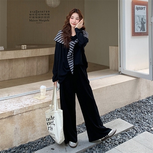 时尚休闲风卫衣披肩卫裤两件套女2025年秋季新款韩版百搭洋气套装图片