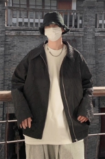 1秋季新品潮男装复古褶皱高级感哈灵顿外套休闲夹克男JK8742P75，男装夹克，星座226-2
