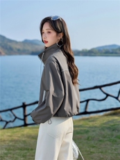 2026夏季新款女撞色防晒衣轻薄外套上衣，女装防晒衣，可可小西