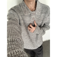 得物品质秋冬款男polo领毛衣扎染针织衫宽松外套M5804P75，男装针织衫/毛衣，星座1013-1