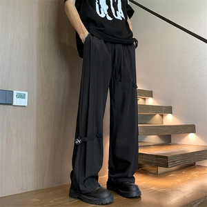 阔腿裤男士韩版潮流垂感百搭拼接2024夏季ins休闲长裤K5481-P37图片