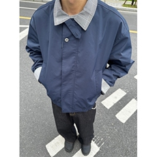 格纹撞色拼接夹克上衣男女春秋宽松休闲情侣痞帅工装外套J6818，男装夹克，星座1116A（原606A-3）