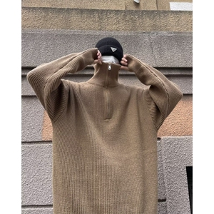 日系ins复古半拉链毛衣男冬季针织衫 YB628 P58图片