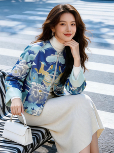 芷墨春季新款新中式盘扣设计感复古外套日常气质显瘦显瘦短开衫女图片