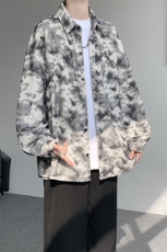 衬衫男春季新款港风宽松大码灯芯绒扎染长袖衬衫CS8108-P42，男装衬衫，星座214-3